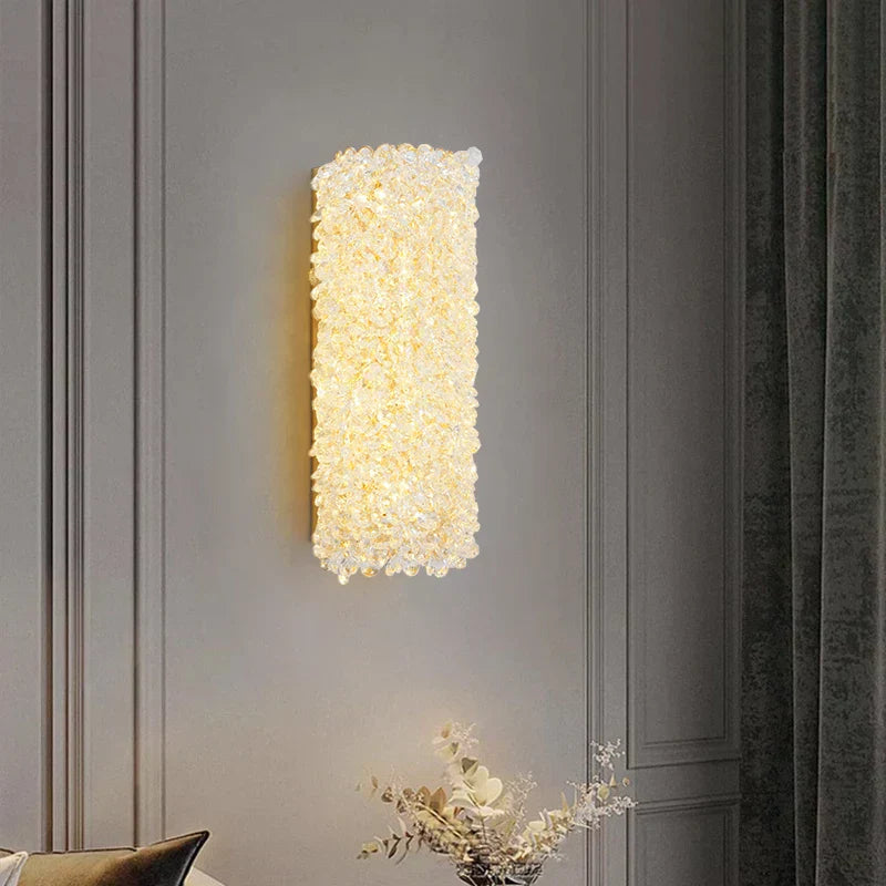 DecorBites™ Crystal Wall Lamp: Gold Metal, G9 Bulb, Adjustable Wire Drop, Elegant Lighting