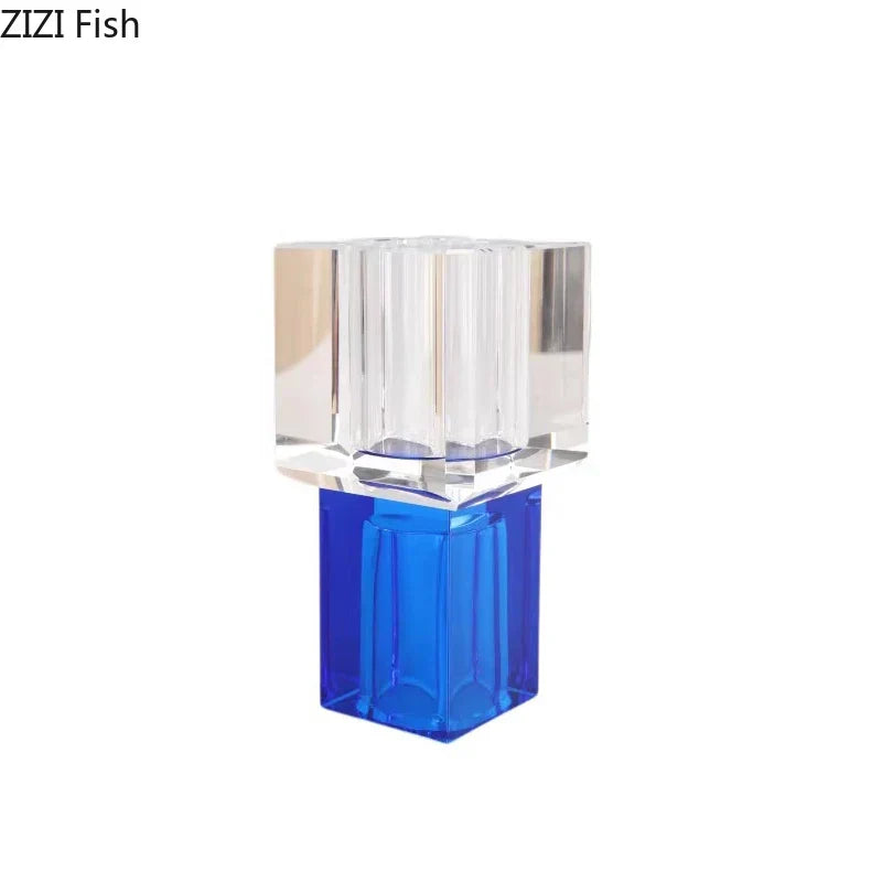 DecorBites™ Crystal Glass Vase with Artificial Flowers, Modern Home Decor