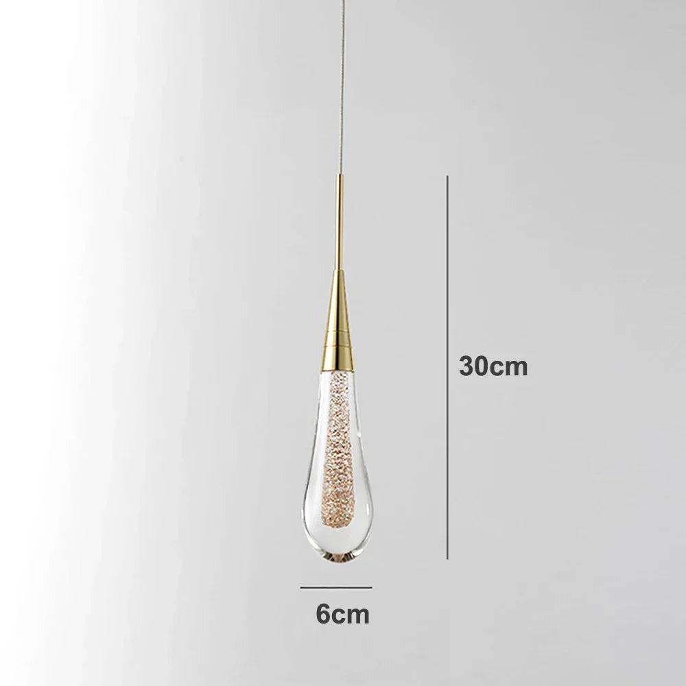 DecorBites™ Crystal Glass LED Pendant Lights - Tear Drop Design for Restaurant, Bar, Staircase