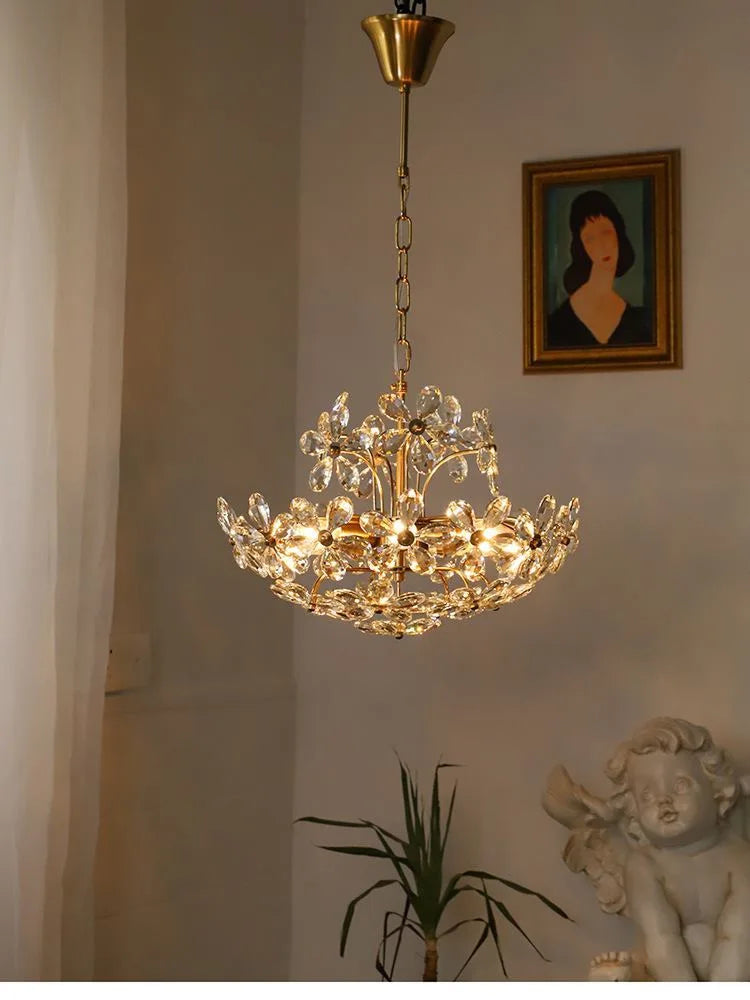 DecorBites™ Crystal Flower Pendent Chandelier - Modern Design for Living Room, Restaurant, and Bedroom
