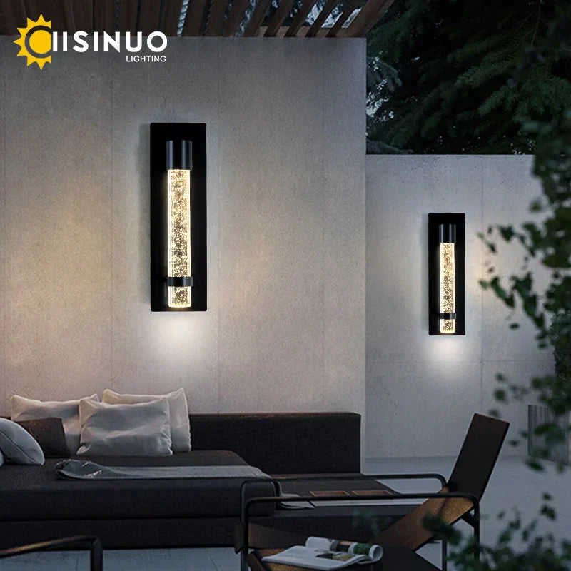 DecorBites™ Crystal Bubble LED Wall Lamp: Stylish Exterior Lighting for Garden, Porch & Entryway