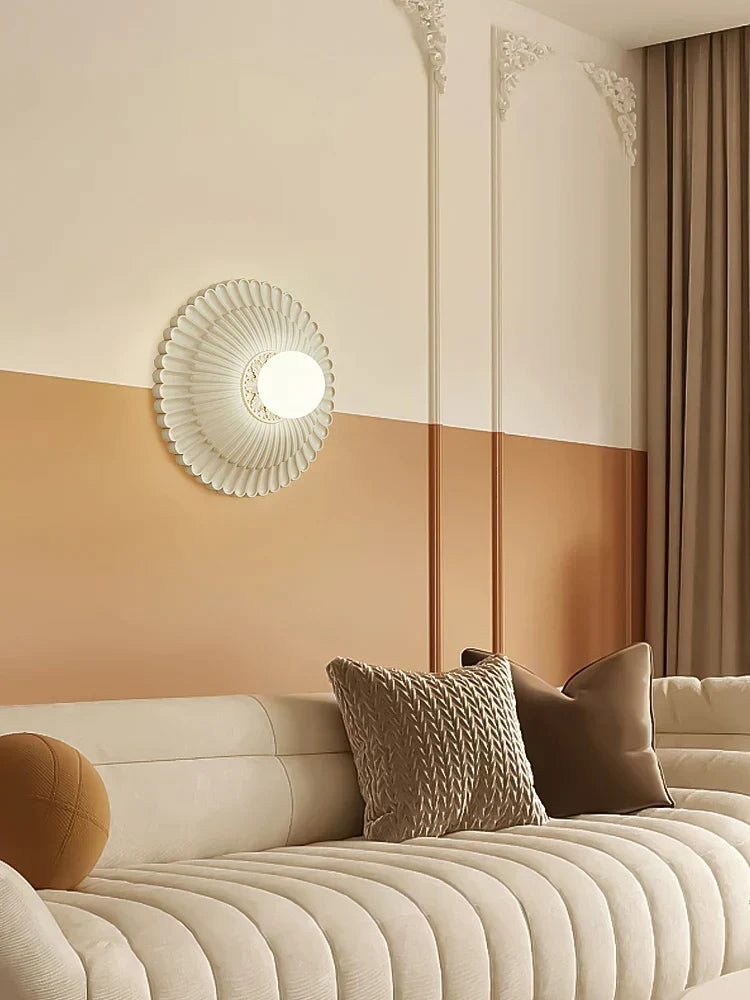 DecorBites™ French Cream Wind Wall Lamp, Carved Designer Pastoral Style Sconce for Bedroom and Living Room