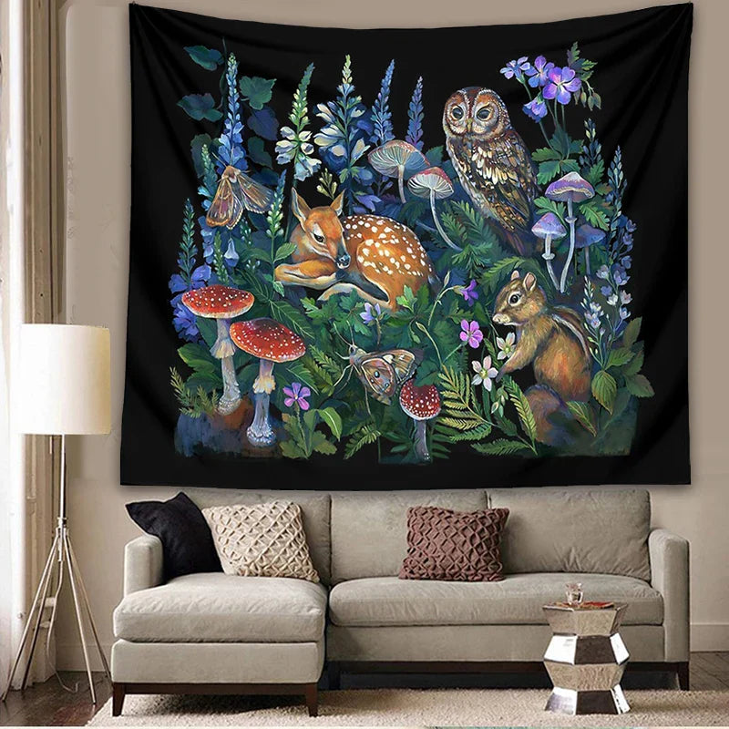 DecorBites™ Enchanted Forest Celestial Mushroom Botanical Wall Hanging