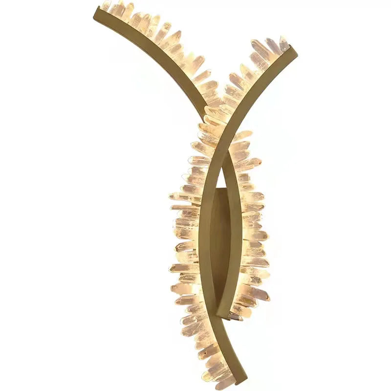 DecorBites™ Crystal Gold Metal Wall Light: Luxury Stainless Steel Sconce for Home Decor