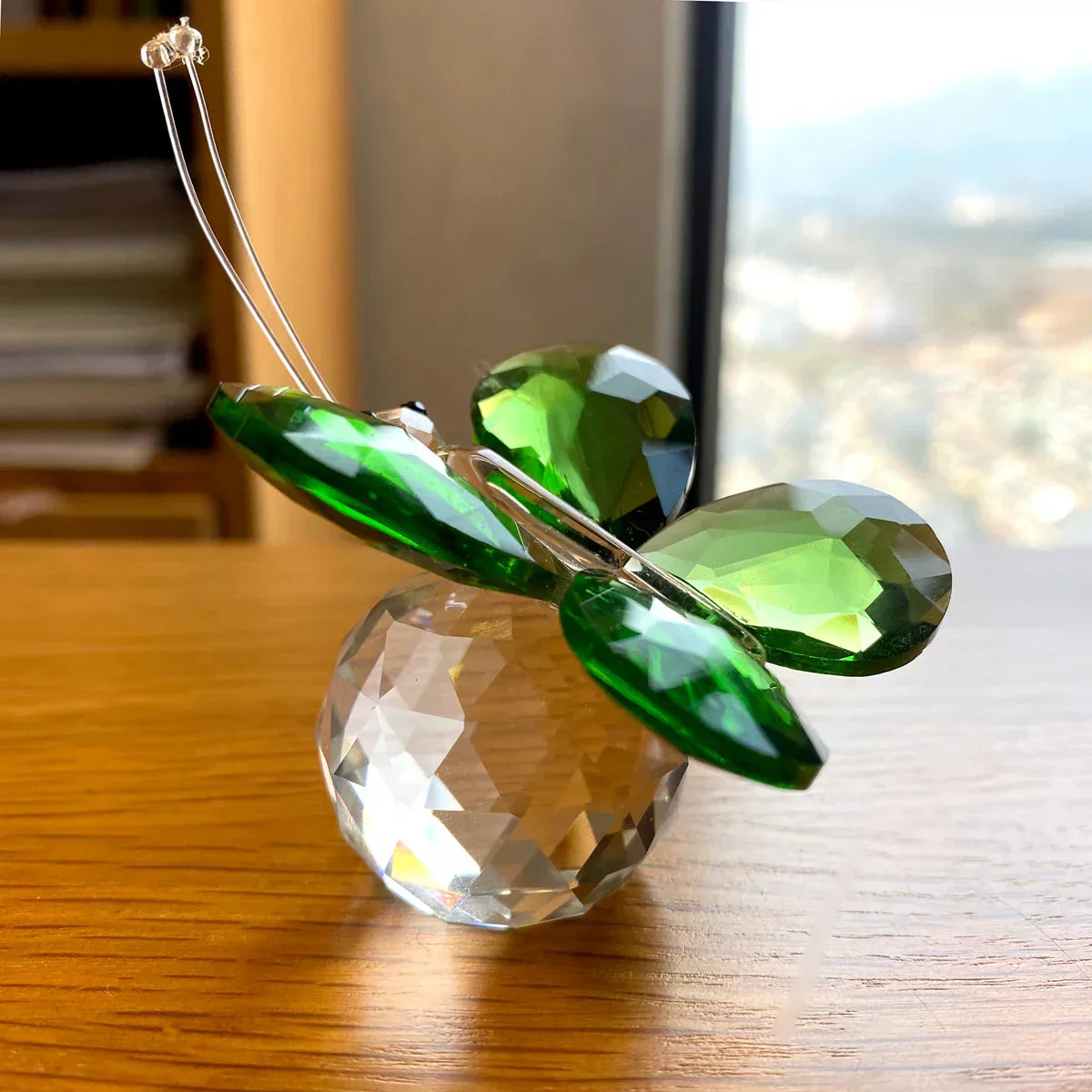 DecorBites™ Crystal Butterfly Figurine Glass Paperweight Sculpture Christmas Decor Gift