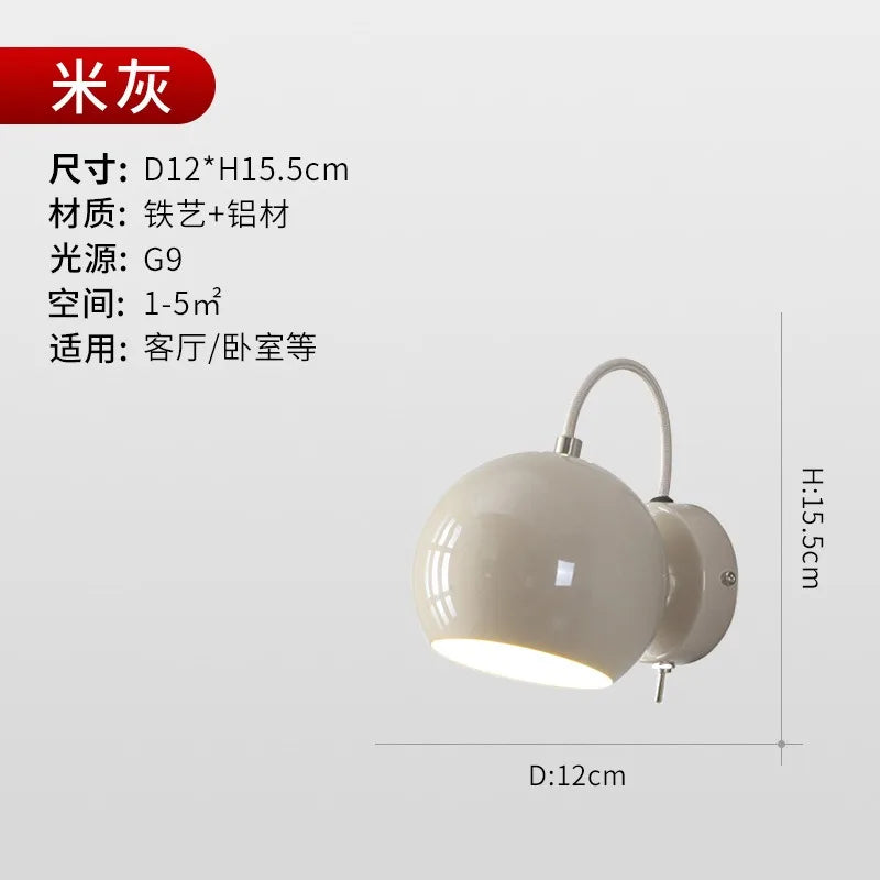 DecorBites™ Cream Wind LED Wall Lamp, Rotatable Minimalist Iron Art Sconces for Bedroom & Living Room