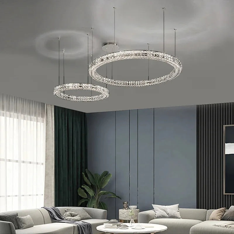 DecorBites™ Crystal LED Chandelier - Modern Luxe Living Room Lighting