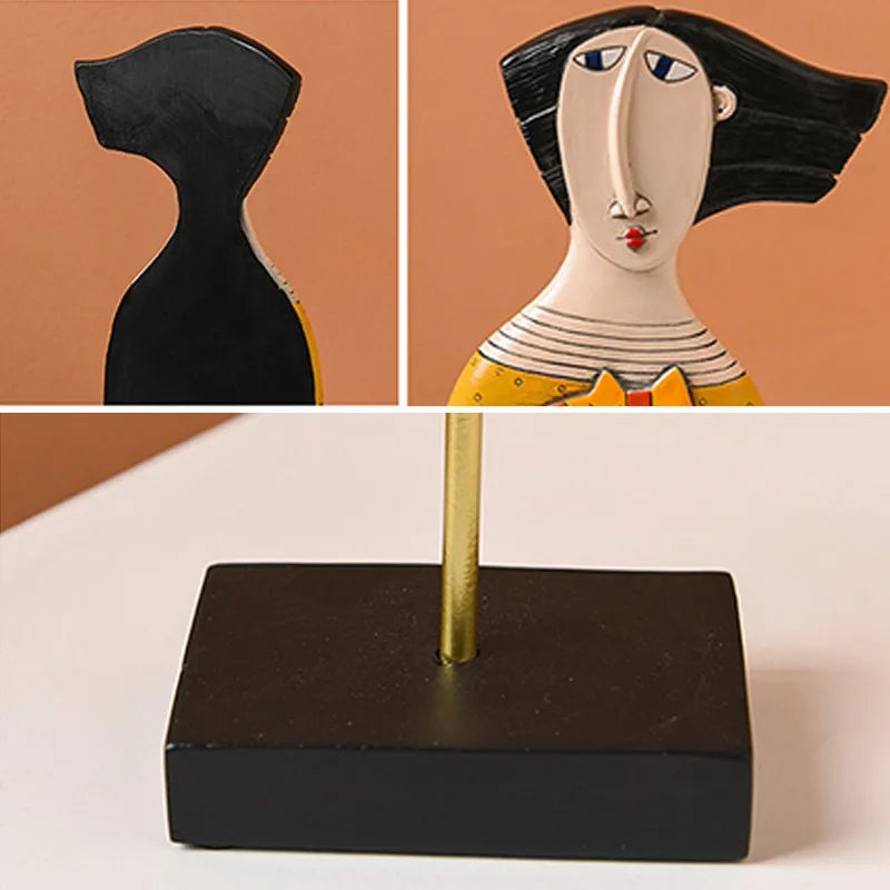 DecorBites™ Abstract People Statue Figure for Living Room Office Decor