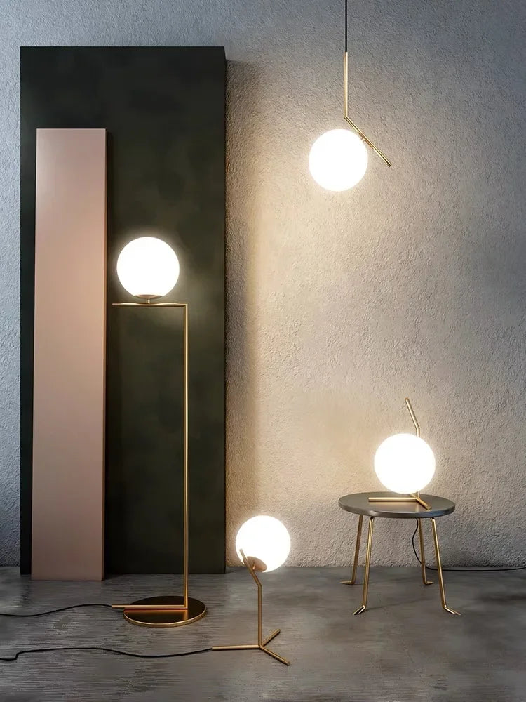 DecorBites™ Glass Ball LED Chandelier Light Lamparas Bedside Night Light Decor