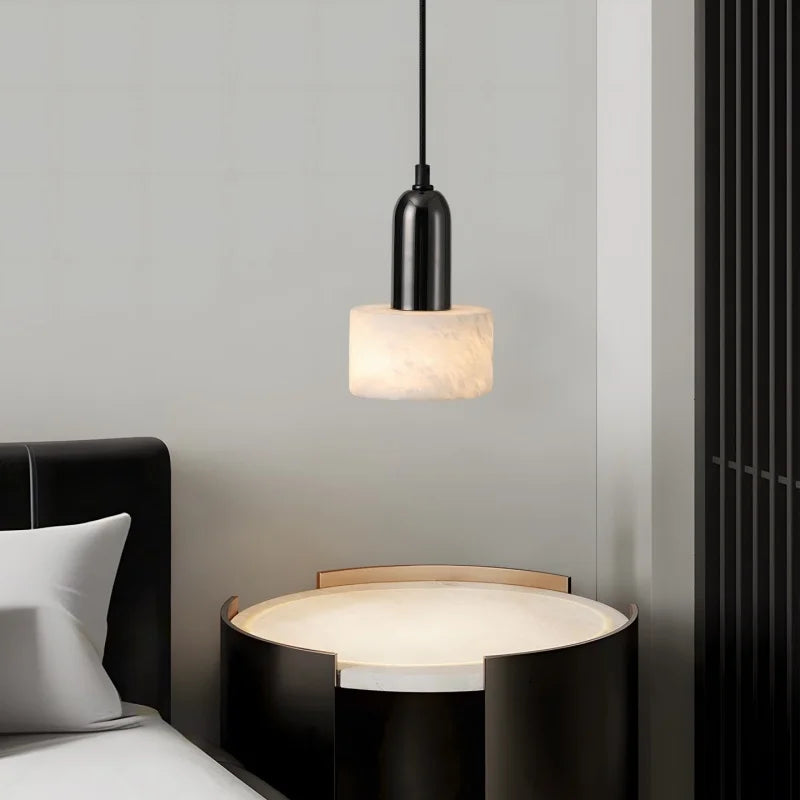 DecorBites™ Iron Marble LED Pendant Light Fixture Modern Hanging Lamp Interior Decor