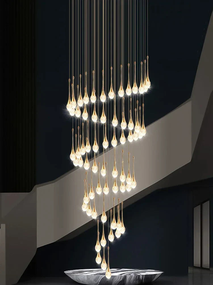 DecorBites™ Crystal Bubble Chandelier: Modern Duplex Living Room Villa Decoration Luminaire