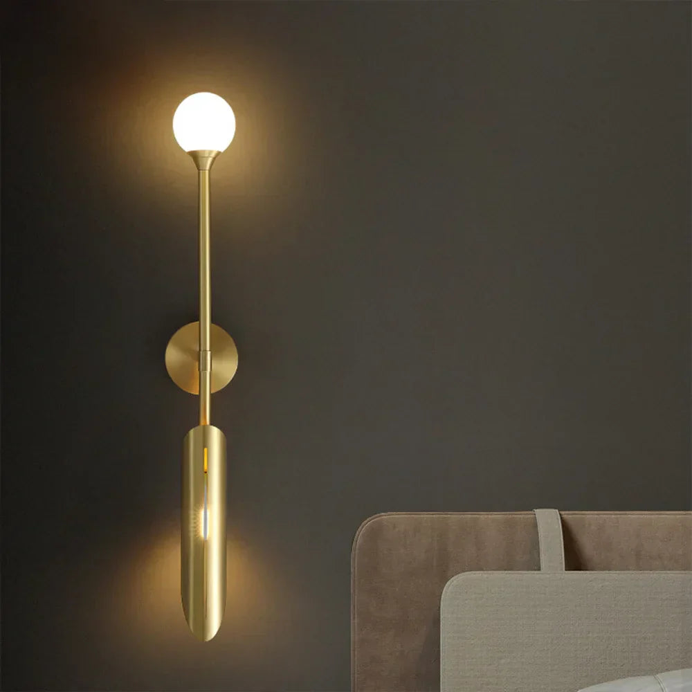 DecorBites™ Gold LED Wall Lamp Indoor Copper Sconce for Living Room Bedroom