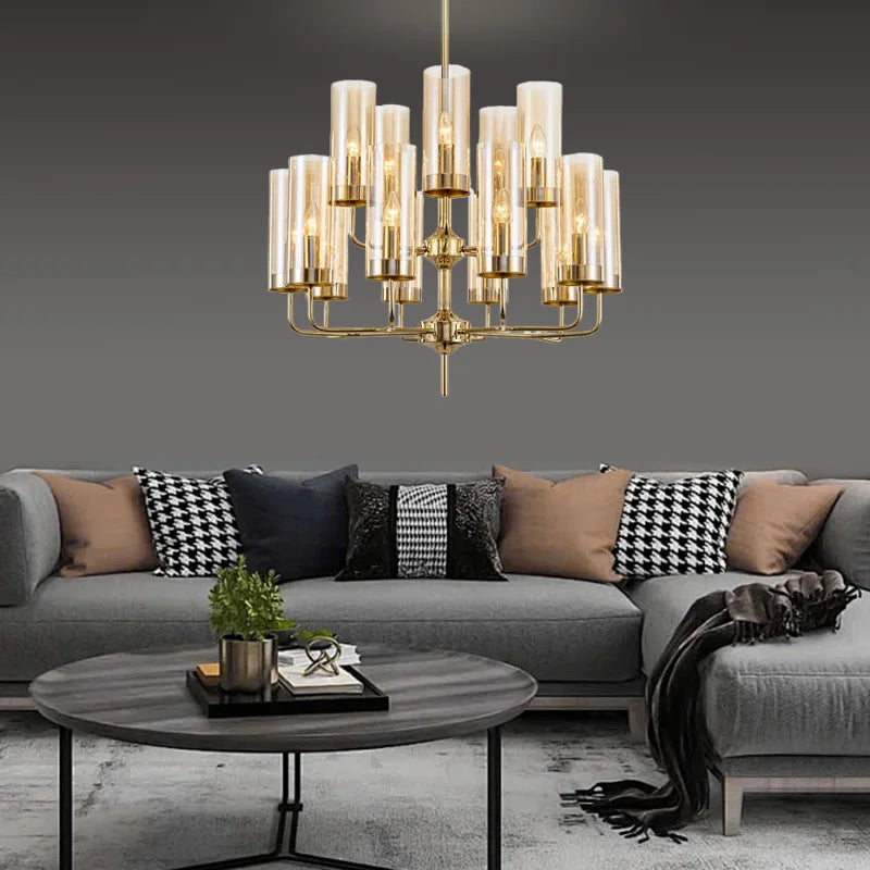 DecorBites™ American Lustre Glass Chandelier LED Pendant Light Fixture