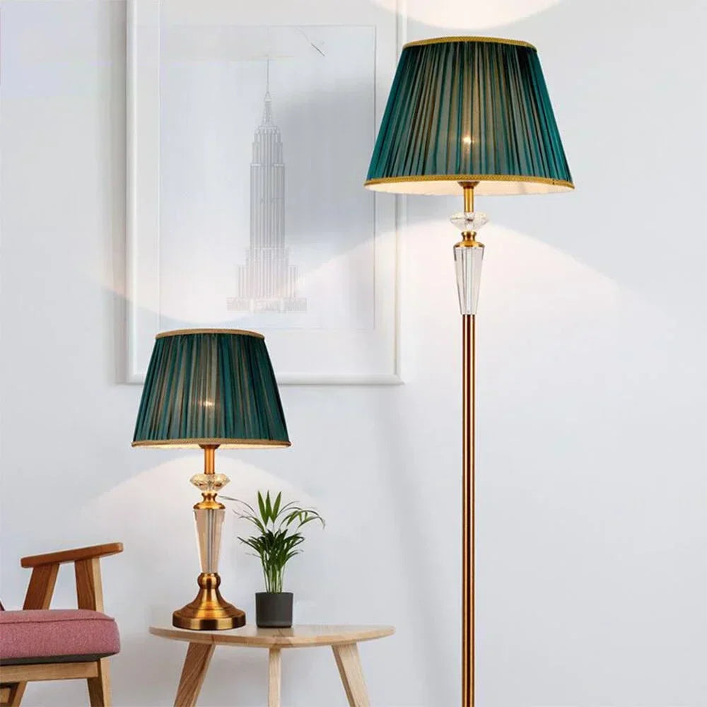 DecorBites™ Crystal Floor Lamp - European Retro Living Room & Bedroom Stand Light