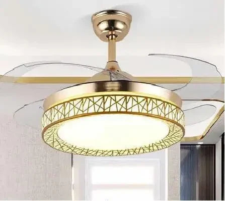 DecorBites™ Copper Ceiling Fan Lights Remote Control 36/42inch Gold Fan Lamps