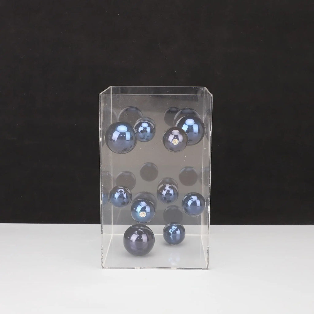 DecorBites™ Abstract Metal Ball Artworks in Transparent Acrylic Container Boxes