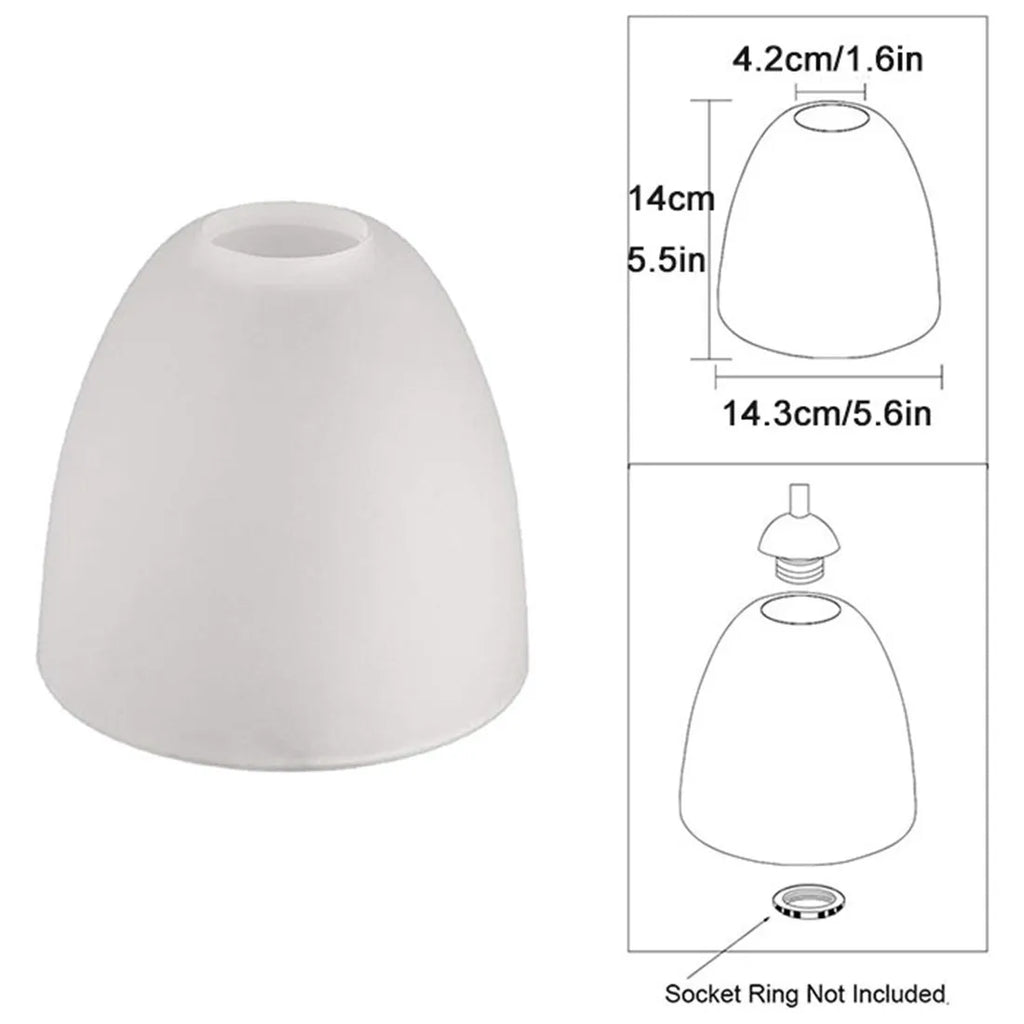 DecorBites™ Frosted Glass Shade for E27 E26 Ceiling Fan Wall Light Pendant Lamp