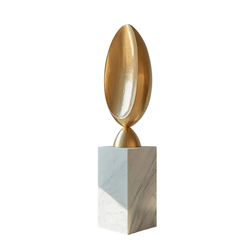 DecorBites™ Golden Geometric Resin Sculpture: Hollowed-out Tree Holes Twisted Statue Home Decor