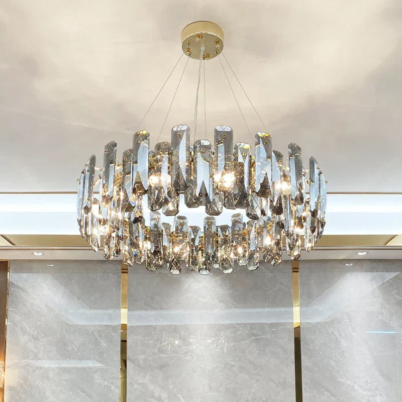 DecorBites™ Crystal LED Chandelier for High-end Living Spaces