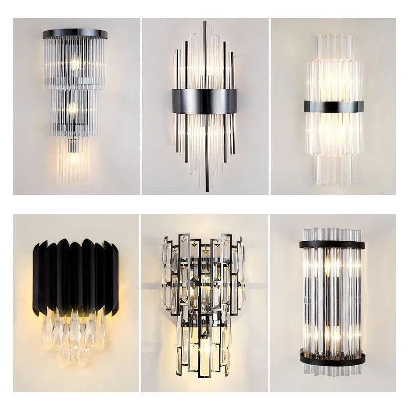 DecorBites™ Crystal Wall Lamp: Modern Light Luxury for Living Room, Bedroom, and Corridor.