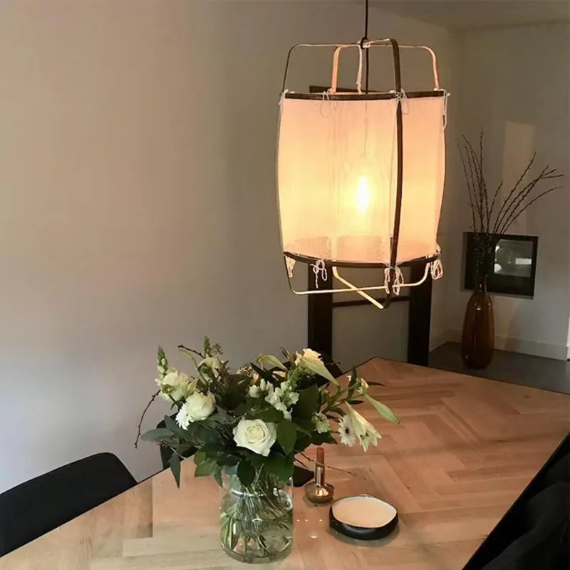 DecorBites™ Linen Cloth Pendant Light: Elegant Bohemian Fabric Chandelier for Home, Restaurant, Hotel