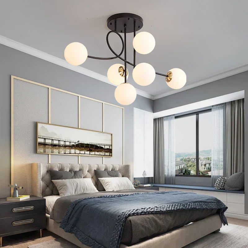 DecorBites™ Glass Ball LED Ceiling Chandelier - Modern Nordic Pendant Light for Living Room