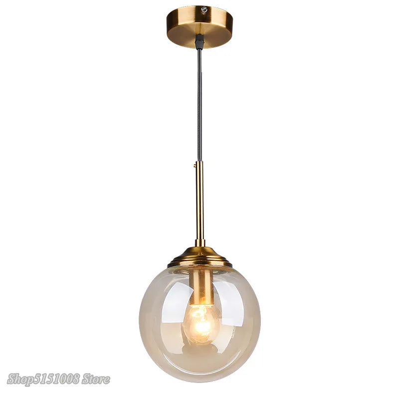 DecorBites™ Glass Pendant Lights: Nordic LED Hanging Lamp for Kitchen, Dining Room, Bedroom.
