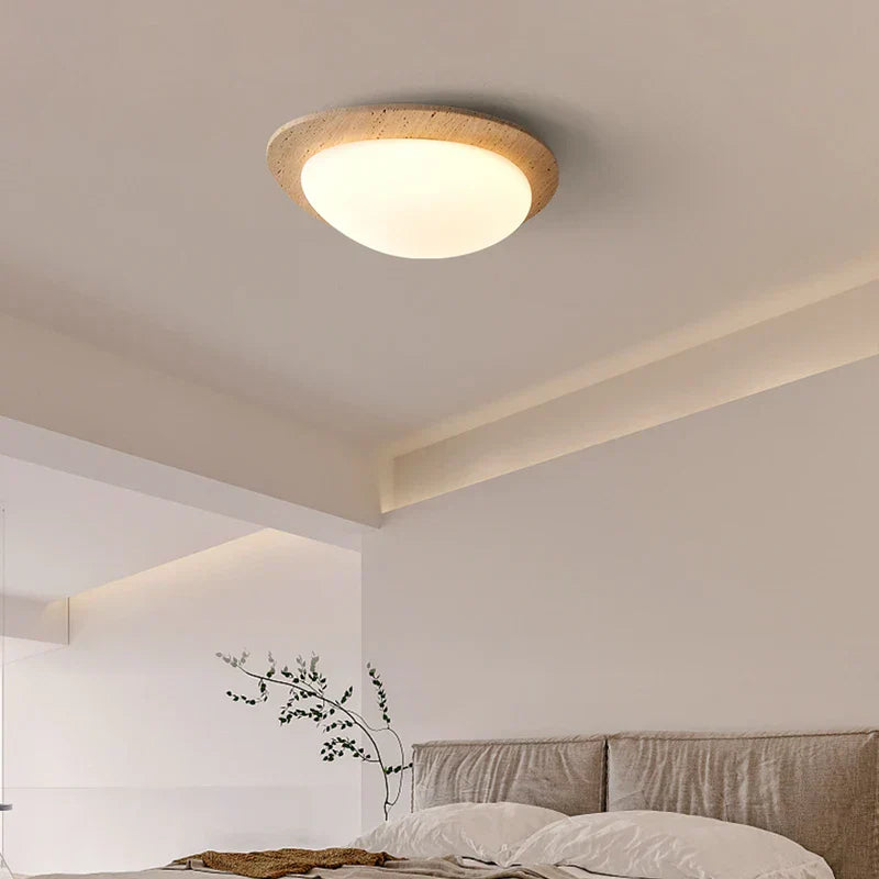 DecorBites™ LED Ceiling Light Fixture Yellow Stone White PE Shade Plafond Lamp