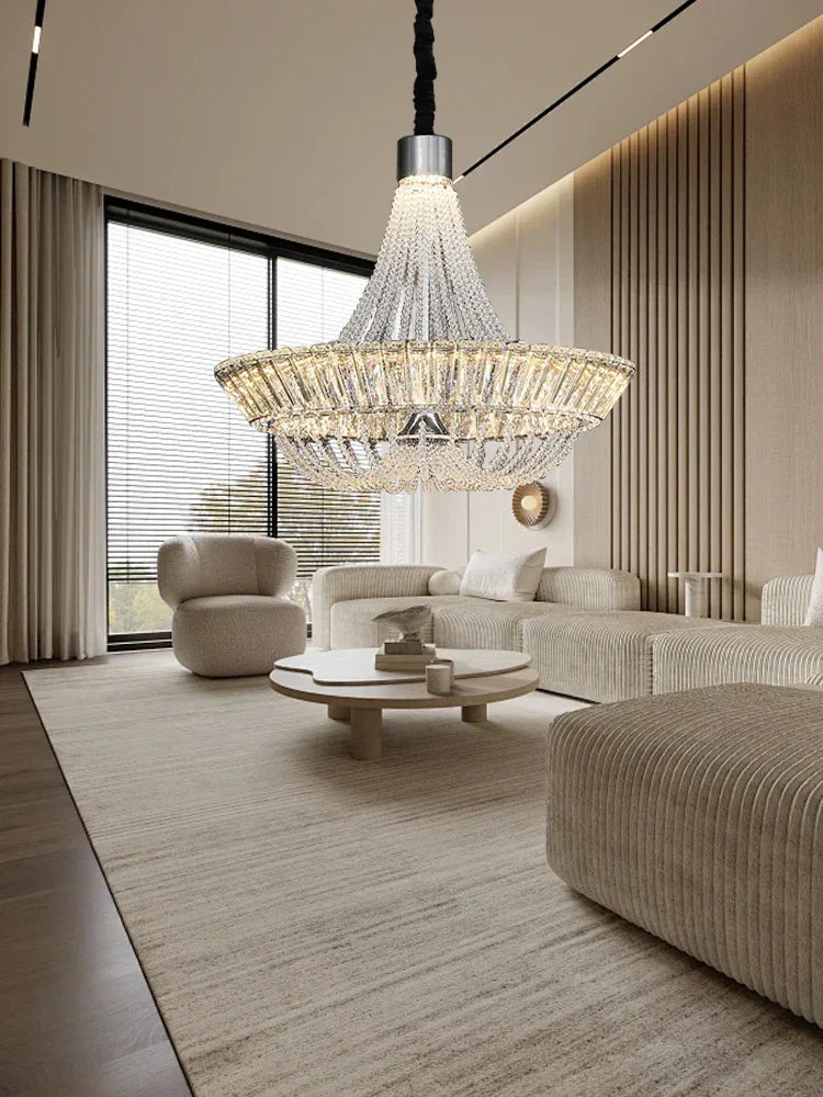 DecorBites™ Crystal Ceiling Chandelier - Elegant Two-story Room Decor