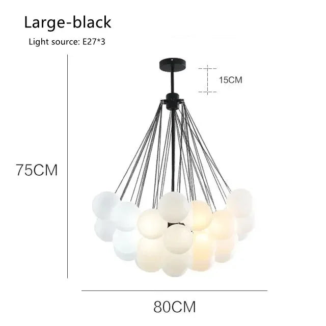DecorBites™ Glass Ball LED Chandelier Pendant - Modern Hanging Light Fixture for Dining Room