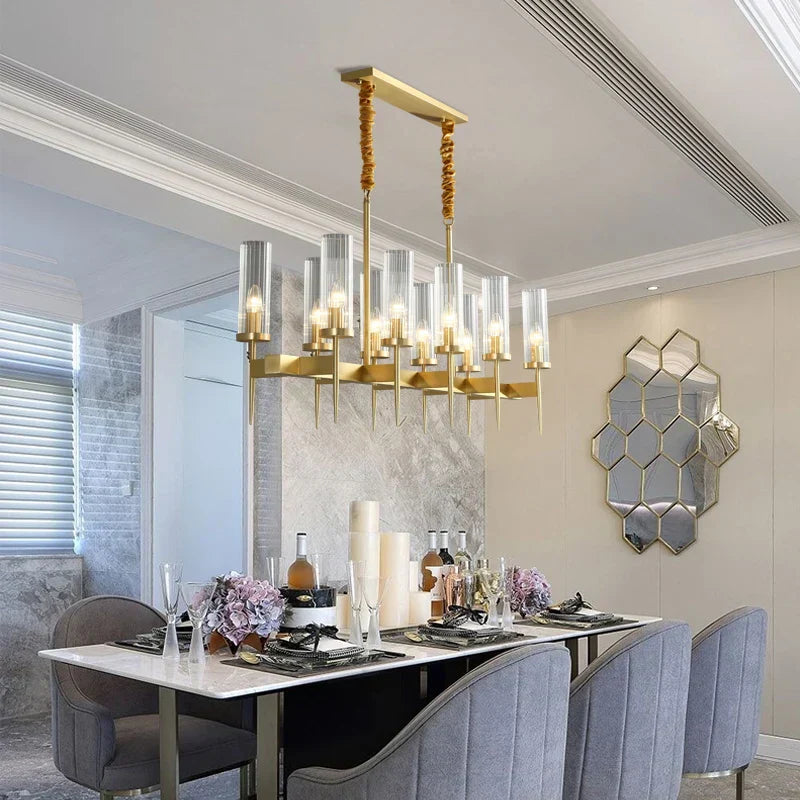 DecorBites™ Gold Plated Nordic Living Room LED Chandelier | Luxury Hanging Pendant Lighting