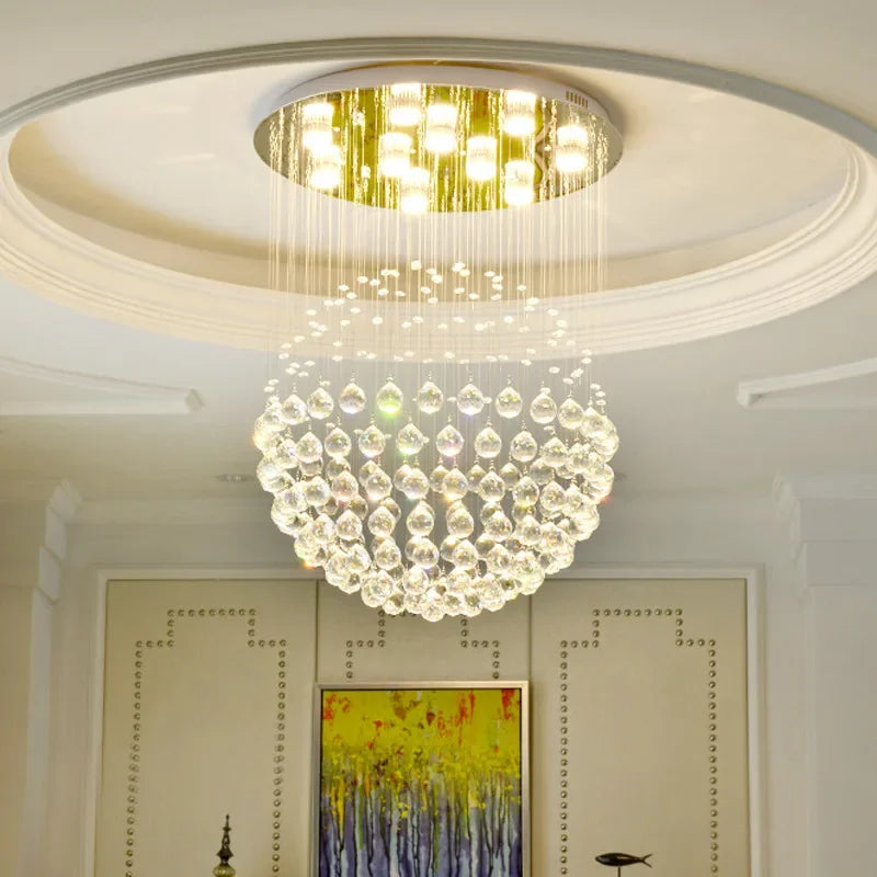 DecorBites™ K9 Crystal Ball LED Ceiling Chandelier for Living Dining Room Bedroom Home Decor