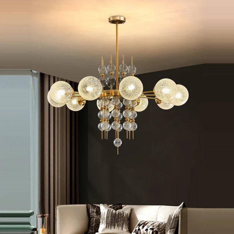 DecorBites™ Gold Chrome Bubble Ceiling Chandelier: 2025 Trend Hanging Lamps for Living Room