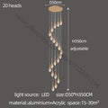 DecorBites™ Gold LED Staircase Chandelier: Elegant Luxury Large Pendant Lamp for Living Room