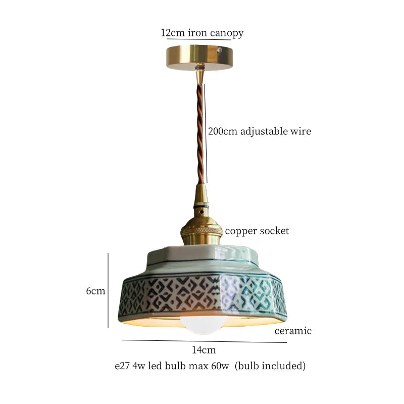 DecorBites™ Lotus Flower Ceramic LED Pendant Lampshade for Home Decor