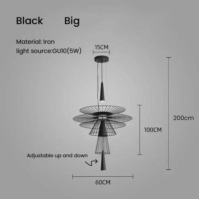 DecorBites™ Iron Art Dinning Room Pendant Light in Black/Gold - Modern Nordic LED Fixture