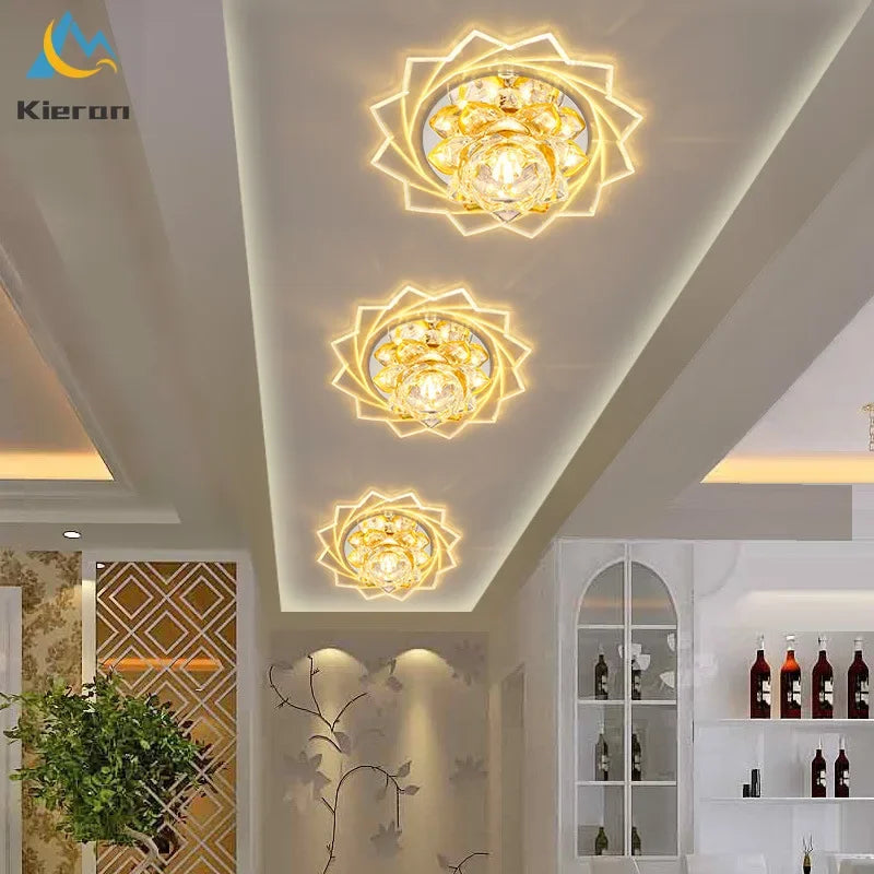 DecorBites™ Lotus Crystal LED Ceiling Lamp, Nordic Brights, Modern Style
