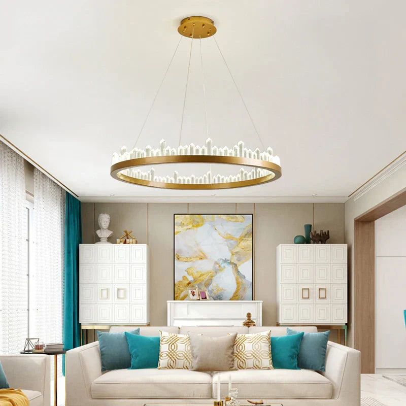 DecorBites™ Crystal LED Pendant Lights: Modern Gold Black Industrial Lamp for Stylish Illumination