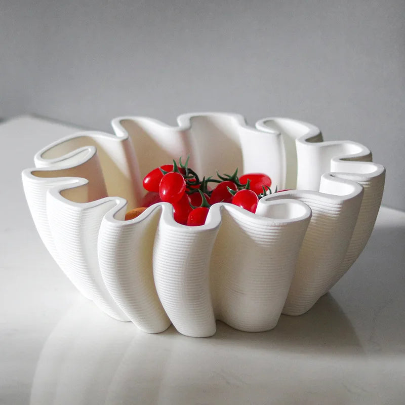 DecorBites™ Geometric Striped Fruit Plate Tray for Home Decor & Storage
