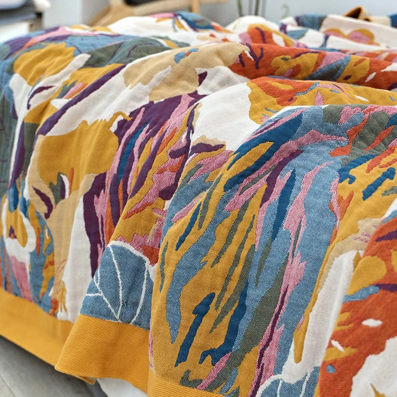DecorBites™ Cotton Gauze Air-Conditioning Blanket - Luxury European Leisure Blanket