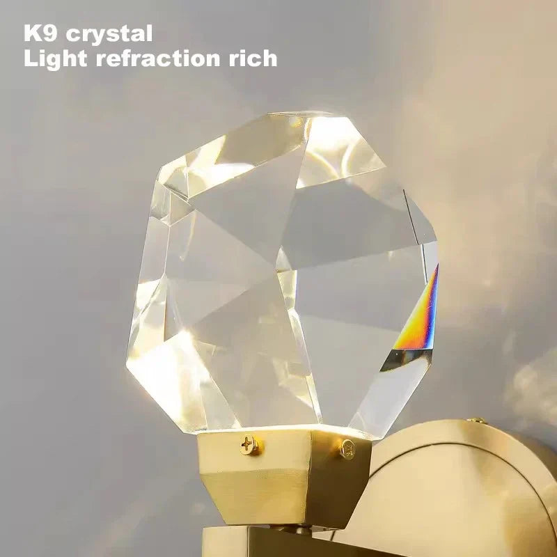 DecorBites™ Crystal LED Copper Wall Sconce - Modern Luxury Wall Light Fixture