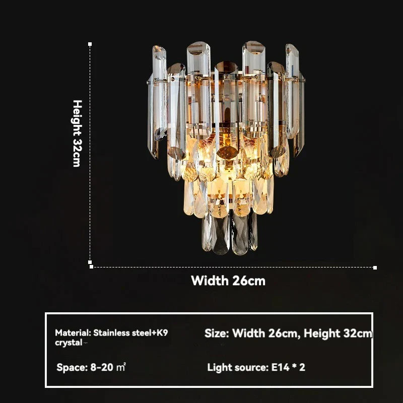 DecorBites™ Gold Crystal Chandelier for Living Room Luxury Lighting Fixture