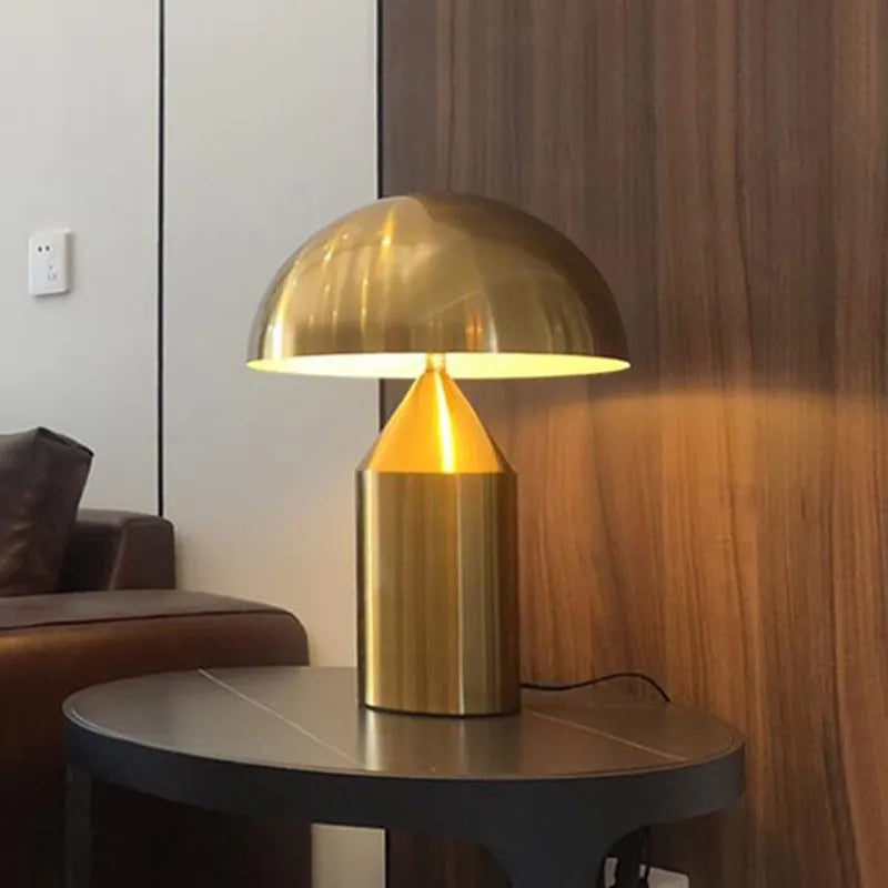 DecorBites™ Atollo Metal LED Table Lamp | Mushroom Design for Desk, Bedroom, Living Room