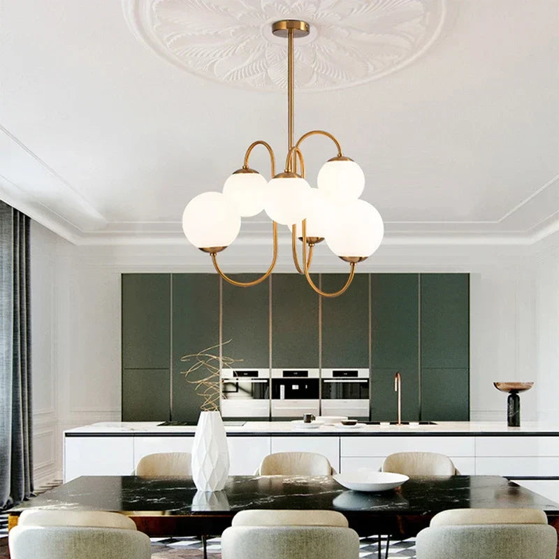 DecorBites™ Glass Ball Led Pendant Chandelier for Home Decor & Kitchen Lighting