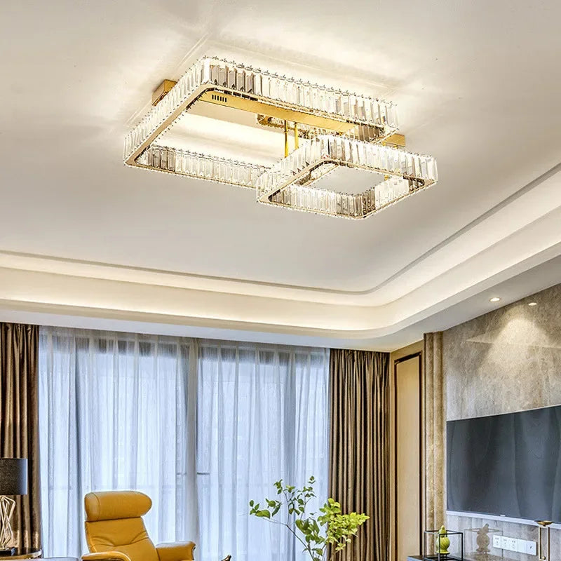 DecorBites™ Crystal Dimmable Ceiling Light - Luxury Living Room Bedroom Lamp