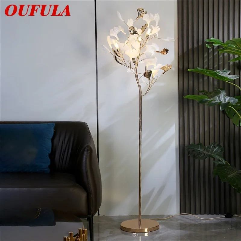 DecorBites™ Ginkgo Flower Floor Lamp - Modern LED Decor for Home Living Room