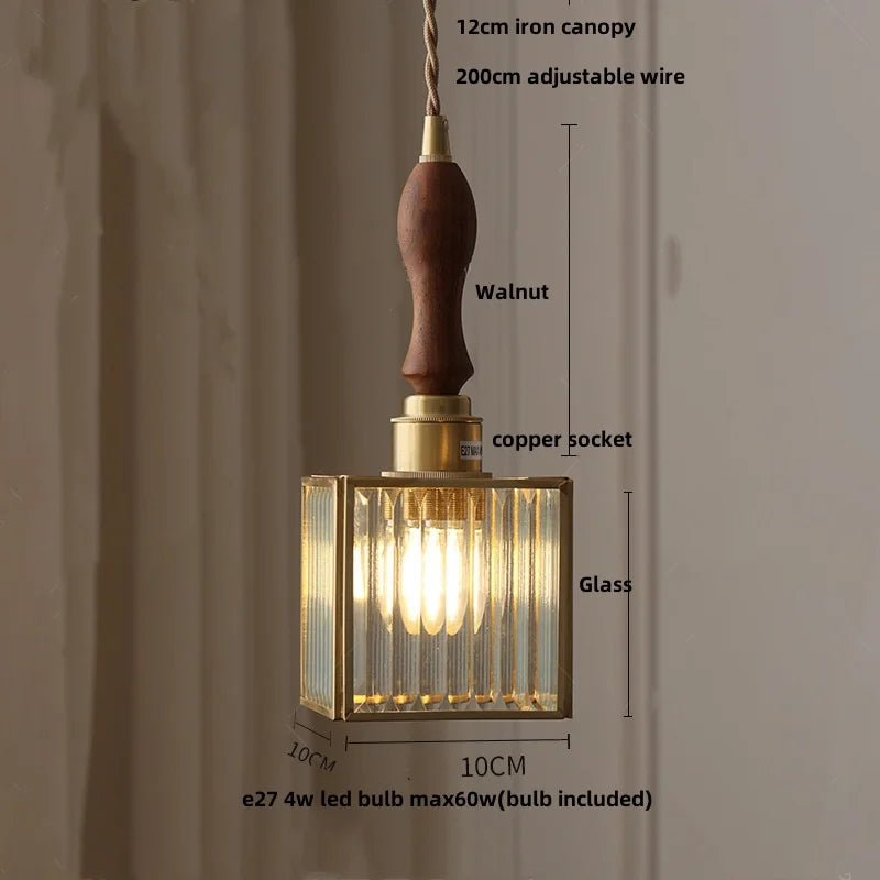 DecorBites™ Copper Glass LED Pendant Lamp, Modern Nordic Hanging Light