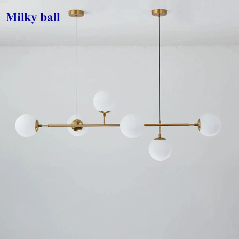 DecorBites™ Glass Ball Pendant Chandelier: Modern Nordic Art Ceiling Lighting for Dining Room & LOFT