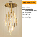 DecorBites™ Gold Chrome Steel Crystal Pendant Lights with Dimmable LED for Villa Stair