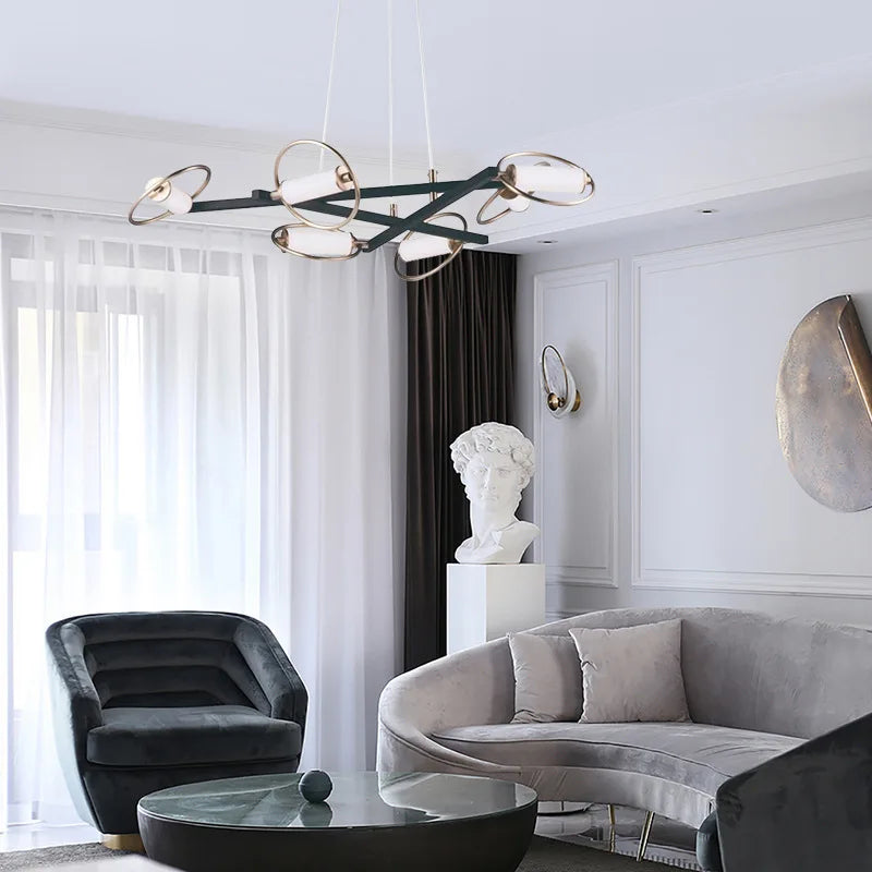 DecorBites™ Circular Ring LED Ceiling Chandelier for Home Decor - Modern Living Dining Room Pendant Light